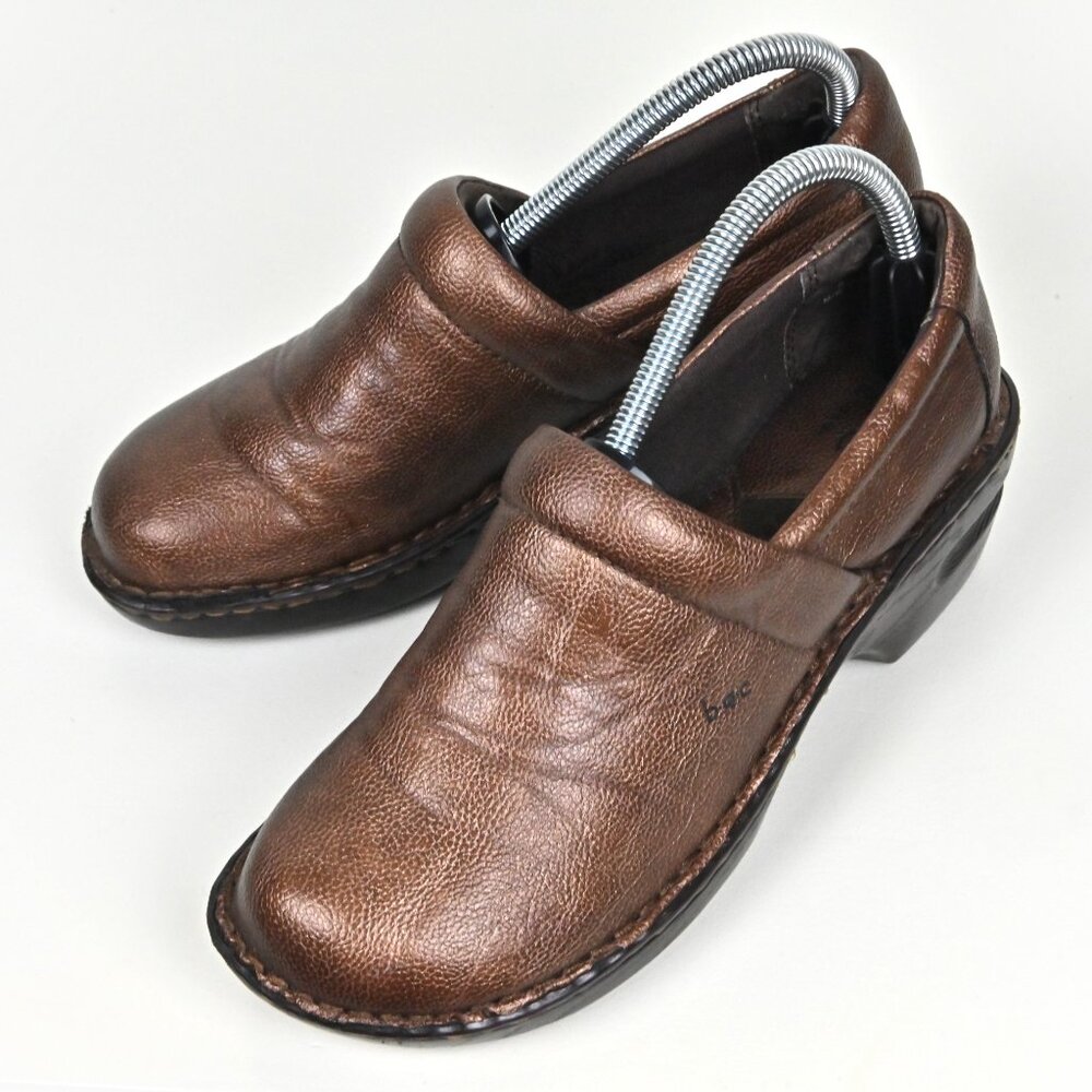 BOC Born Concept Faux Leather Vegan Comfort Career Danish Clogs Mules US 8 UK 6